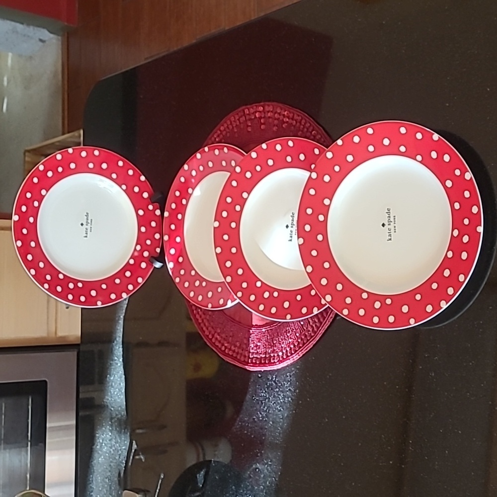 Kate Spade Red Dot Accent Plates